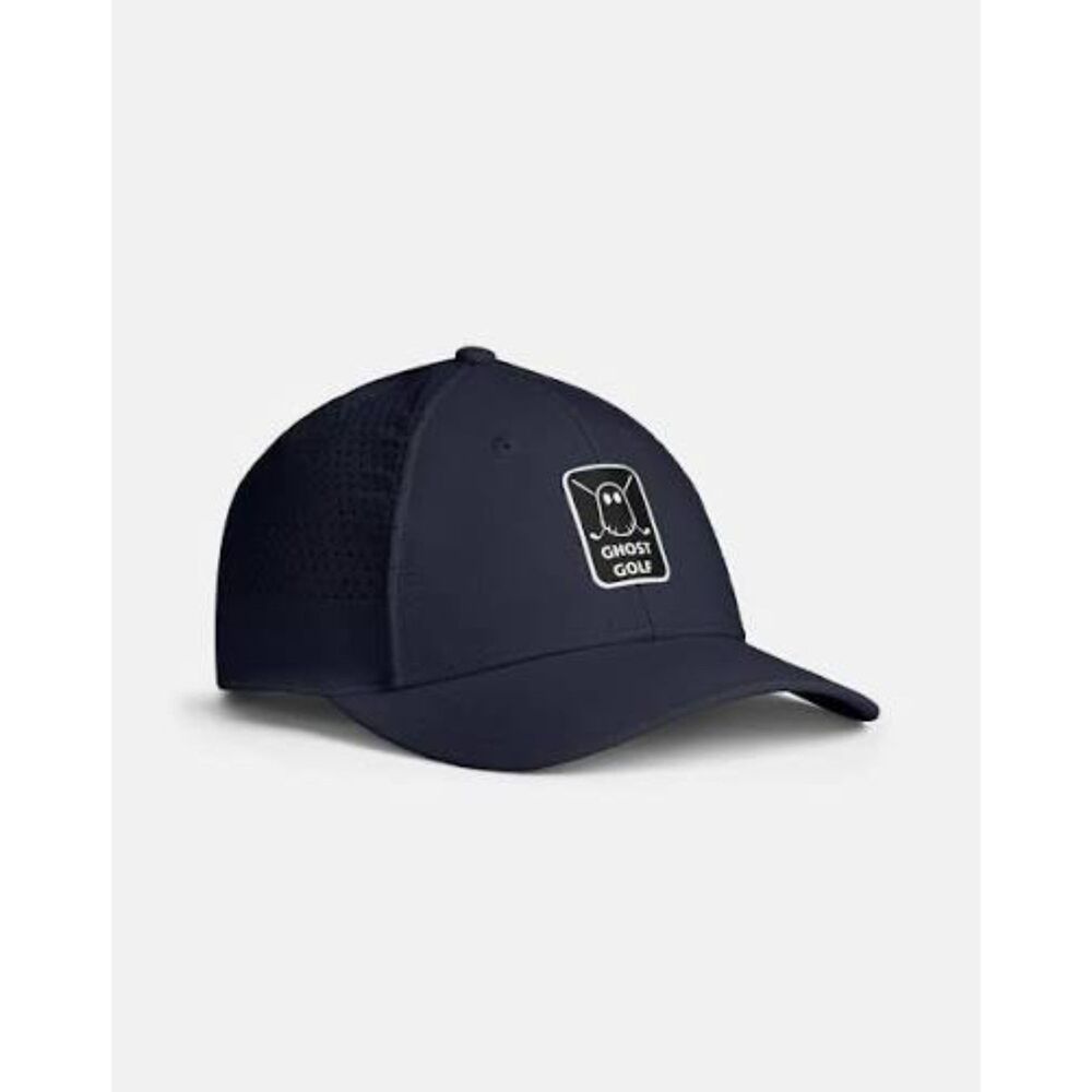 GHOST GOLF ultra-fit black white baseball cap hat graphic o/s golfing